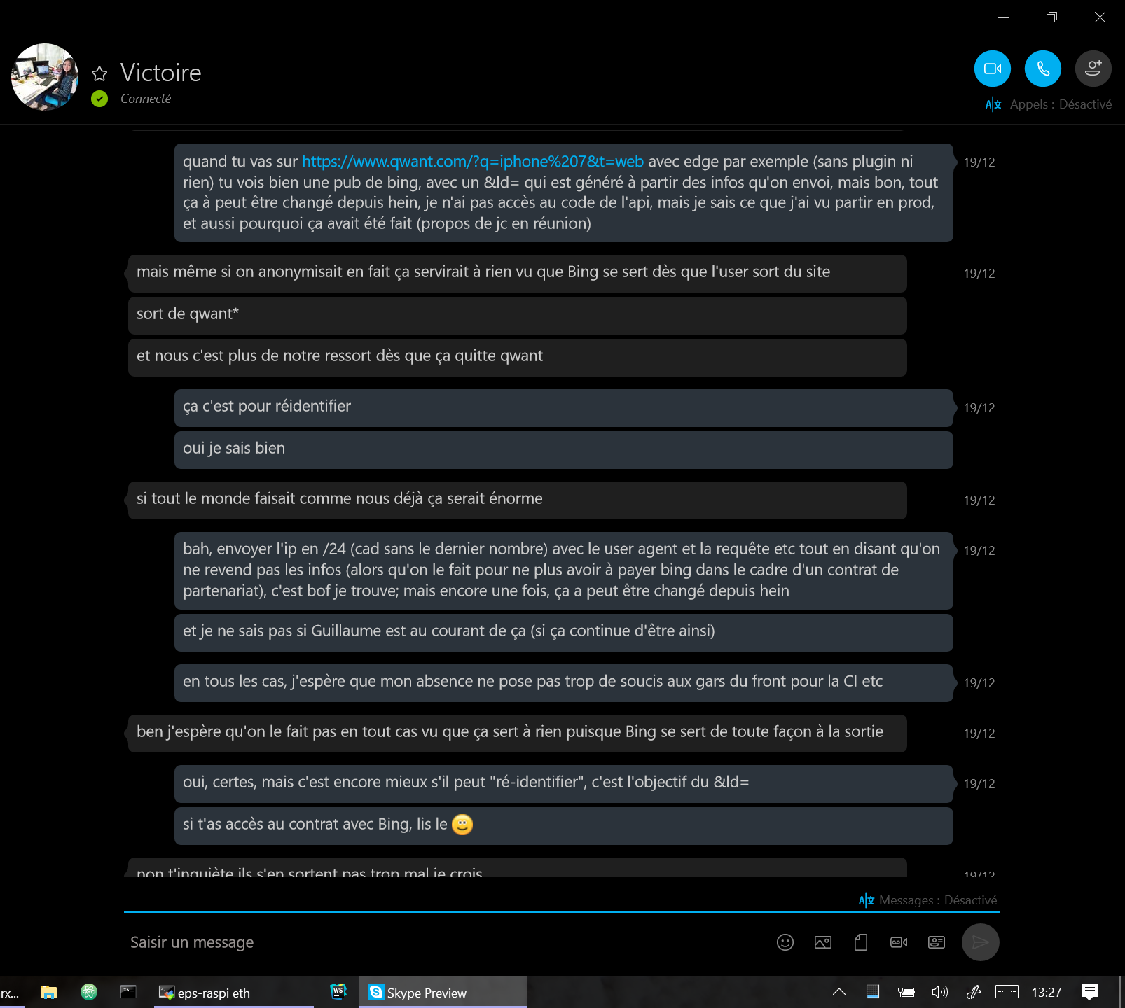 Capture complémentaire du 19 décembre reliant explicitement le flux allégué à l'IPv4 `/24`, au User-Agent et à la requête.